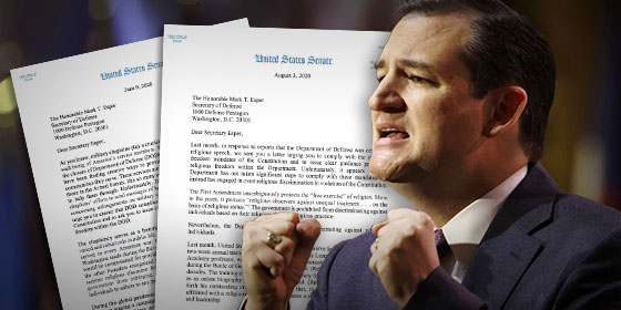 Ted Cruz DOD Letter | First Liberty